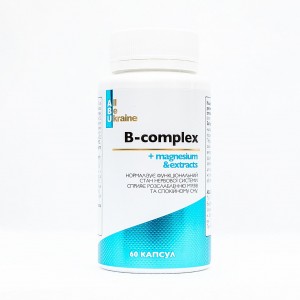 Комплекс вітамінів групи B з магнієм B-complex+magnesium ABU, 60 капсул